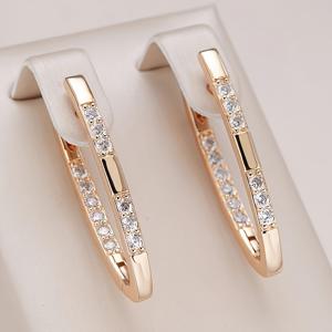 TEMU 요요 여성용 우아한 큐빅 합성 지르코니아 귀걸이 - 니켈 프리 구리 선형 드롭 이어링, 저자극성 데일리 & 파티 주얼리, 웨딩/오피스/데이트 나이트/우아한 선물, 오피스 액세서리, 서양 스타일 주얼리, 고품질 도금, 패션 애호가|링귀걸이