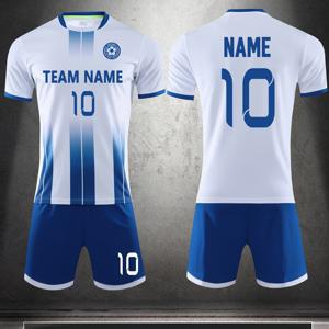 TEMU 축구 저지 세트 - 맞춤형 이름, 번호, 팀명 및 로고 지원, 빠른 건조 통기성 스포츠 의류, 개인 훈련 및 그룹 경기용, 야외 스포츠에 적합|반바지|남자반바지|반팔티