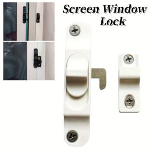 TEMU 1세트 플라스틱 화이트 탑 밸리 스크린 창문 후크 잠금, 메쉬 문 래치 잠금, 창문 리미터 도어 잠금