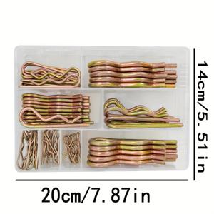 TEMU 트랙터 액세서리 스틸 타입 B 탄성 코터 핀 웨이브 잠금핀 R형 농업용 차량 스냅 잠금핀 세트 박스