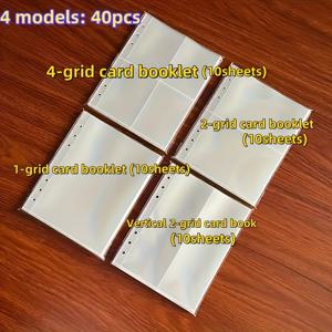 TEMU 40개 투명 플라스틱 A5 루스리프 보충용 테이프, 3구멍 4가지 사양, 내구성 PP 소재, 사무용품 정리, 명함 및 사진 앨범 제작, 삼링 앨범 제본에 적합