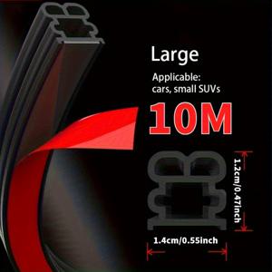TEMU 10m 범용 자가 접착 도어 씰 스트립, 스펀지 고무 방수 스트립, 자동차, 트럭, SUV, RV, 보트용 - 방수 기능 없음, 창문 및 문에 적합, 소음 감소 효과, 추수감사절, 크리스마스