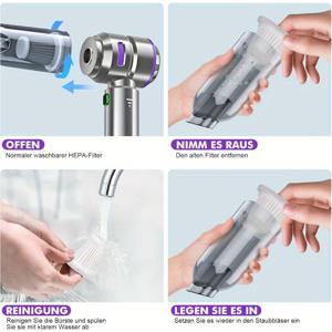 TEMU Micisty, Antifnuo, Feolaviy 미니 무선 핸디형 진공 청소기 교체용 6개 세트의 워셔블 HEPA 필터