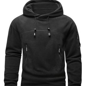 TEMU 남성용 플리스 스웨터, 가을 겨울 신상, 후드 풀오버 드로스트링, 긴팔|빅사이즈