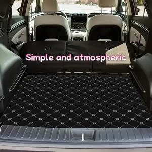 TEMU 1개 컬러풀 라인 프린트 자동차 트렁크 매트, 내구성 있는 폴리에스터 카고 라이너 - 스타일리시하고 심플한 디자인으로 야외 스포츠 여행에 적합, 차량을 깔끔하게 정리하며 트렁크에 생기를 더해줍니다