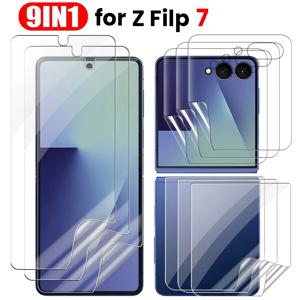 TEMU 삼성 갤럭시 Z Flip 7 FE용 9IN1 하이드로겔 필름, 풀커버 HD 투명 스크래치방지 보호フィルム, S Flip7 FE 전화기 화면 보호, 내구성 있는 필름, 부드러운 터치감, 완벽한 핏, 셀프힐링 TPU 소재, 강화유리 대안, 모바일 액세서리|폰케이스