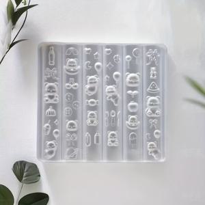 TEMU 1개 고투명 3D 장난스러운 곰 귀여운 곰 풍선 곰 네일 아트 몰드 네일 장식 몰드, 레진 액체 몰드, 네일 아트 프린팅 템플릿