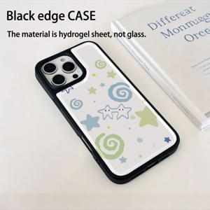 TEMU 폰케이스: 에폭시 수지 소프트 쉘 전기도금 접착제 낙하 방지 폰케이스 블루 & 그린 별무늬 애플 16ProMax/15Plus/14/13 충격 방지 보호 커버 귀여운 휴일 선물 남자친구, , 여동생, 가족용