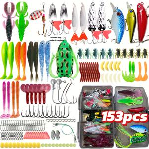 TEMU 필수 낚시용 수면형 인공 미끼 세트 - 개구리 루어, 비브 시퀸, 납 루어 및 범용 액세서리 포함, 파트너 아버지 선물 및 야외 낚시 장비