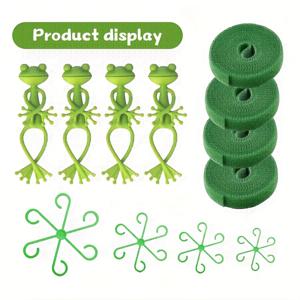 TEMU 12개 정원 키트 세트 – 개구리 식물 지지대, 조절 가능한 줄기 클립, 매직 테이프 & 덩굴 클립, 식물 묶음, 실내/외부 식물용 스테이크 – 화분 및 등반 덩굴에 완벽