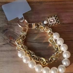 TEMU 휴대폰 랜야드 짧은 스타일 작은 향기로운 동백 매달린 태그 팔찌 패션 고급 진주 체인 휴대폰 케이스 범용 튼튼한 방수 손목 밴드|케이스