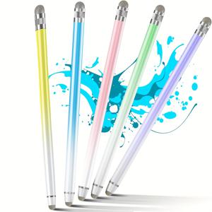 TEMU 터치스크린용 펜 5개 세트, 고감도 섬유심, 아이폰/아이패드//서피스/삼성 태블릿과 호환, 모든 터치스크린용
