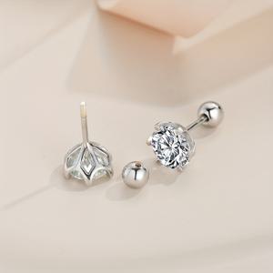 TEMU 14K 금장 925 실버 6개 프론 라운드 모이사나이트 귀걸이, 클래식하고 트렌디한 패션, 남성과 여성에게 적합, 일상 commute, 데이트, 파티에 적합, 데이, 크리스마스, 할로윈, 추수감사절, 생일, 새해 축하에 적합, 상자와 함께 선물, 약 1, 1g