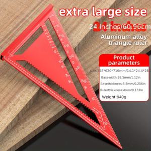 TEMU 16인치 오버사이즈 알루미늄 삼각자, 90° & 45° 각도 측정기, 고품질 방청 메트릭 자 DIY 프로젝트 및 목공 정밀 측정용