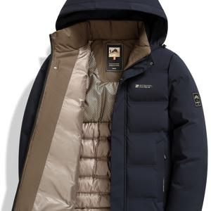 TEMU 2025년 가을 신상 남성용 탈착식 후드 재킷 캐주얼 비즈니스 두꺼운 따뜻한 겉옷