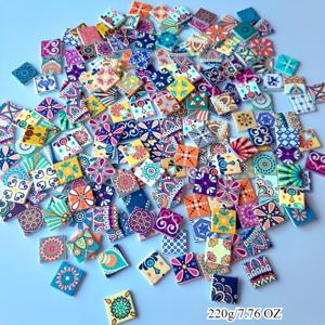 TEMU 220g/7.76oz 혼합 컬러 DIY 장식 타일, 다양한 색상과 패턴의 3D 아트 조각, 홈 및 공예 프로젝트용 창의적인 미술 재료 키트