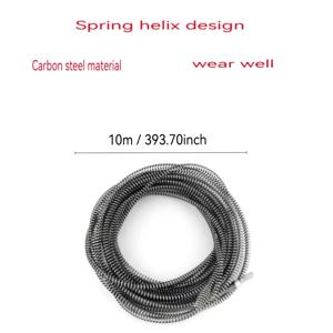 TEMU 1개 12m/10m/6m/4m//2m 전동 배수관 청소기, 탄소강 재질, 내구성 및 오래 지속, 하수구 및 화장실 배수 통합 헤드 청소 스프링, 배터리 불필요, 하수구 청소 도구 | 통합 헤드 디자인 | 내구성 있는 구조