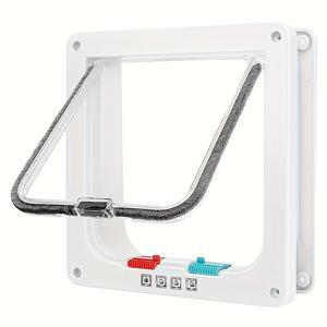 TEMU 슈페트 초안전 양방향 펫 도어 - 강력한 구조와 안전 잠금 메커니즘, 투명 뷰 창문 포함 - 쉬운 설치 하드웨어 제공, 모든 날씨에 견딤 디자인 (실내/외부 사용 가능) - 고양이 및 소형견용 홈&비즈니스용 안전하고 편리한 펫 도어