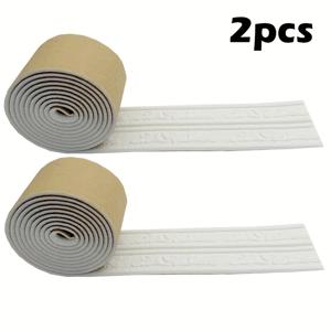 TEMU 2개 세트 엠보싱 셀프 접착 천장 벽 스티커 베이스보드 몰딩 트림 장식용 벽면 라인 폼 벽지, 쉽게 붙이고 떼는 방수 벽지