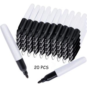 TEMU 20/40/80개 미니 영구 마커 볼팁 & 키체인 클립 포함 - 배터리/전기 불필요, 내구성 플라스틱, 간호사 뱃지용, 사무실, 병원, 소매 라벨링 - 검정 잉크, 컴팩트 휴대용 디자인