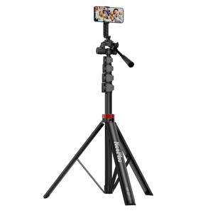 TEMU NeePho NP-Z7 74인치 확장형 폰 삼각대 & 셀카봉, 360° 회전 짐벌 헤드 포함, 휴대용 가방 및 폰 홀더 - 전문 사진, 라이브 스트리밍, 블로깅, 여행용, 휴대폰용 삼각대, 블로깅 액세서리, 매끄러운 메탈릭 마감, 내구성 있는 구조, 라이브 스트리밍 스탠드, 컴팩트 디자인, 고품질 소재, 여행 사진가용