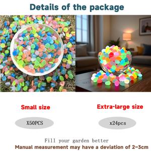 TEMU 74개 대형 발광 스톤 - 밝은 녹색 파란 형광 장식, 내구성 있는 레진 소재, 정원·수족관·파티오 또는 실내외 장식용, 무독성 및 날씨에 강한 조경 오너먼트, 몽환적인 미학