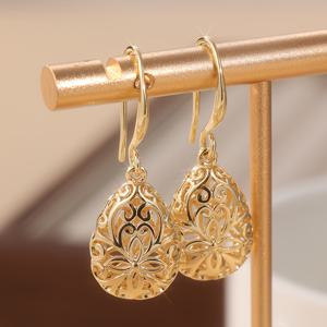 TEMU Fonect 여성용 우아한 눈물방울 필리그리 이어링 - 골드 톤 웨딩 주얼리, 신부 들러리 선물, 일상 및 포멀 이벤트 - 사계절 착용을 위한 내구성 있는 구리 구조 - 결혼식, 파티, 기념일에 적합 - 럭셔리 브라이덜 액세서리