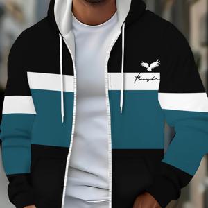 TEMU 거실용 폴리에스터 후드티, 블랙에 틸과 화이트 , 가볍고 내구성 있는 스웨트셔츠, 캐주얼 웨어와 일상 활동에 완벽, 남녀공용 편안한 핏, 모던 라이프스타일을 위한 스타일리시 디자인