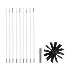 TEMU 11개 화덕 브러쉬 세트, 건조기 덕트 청소 브러쉬, 레인지 후드 덕트 청소 브러쉬, 건조 덕트 청소 도구.