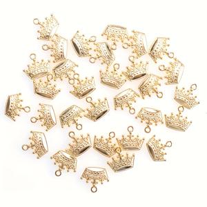 TEMU 30개 미니 왕관 펜던트 - 빈티지 메탈 액세서리 (목걸이, 귀걸이 또는 지퍼 장식 재료용)
