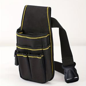 TEMU 다용도 포켓 및 도구 슬롯이 있는 조절 가능한 공구 벨트 - 전기 기술자, 목수, DIY 프로젝트를 위한 내구성 있는 블랙 & 오렌지 벨트 - 드라이버, 플라이어, 렌치, 못, 너트, 볼트, 스크루드라이버, 목수 공구 벨트, 기능성 액세서리, 견고한 구조