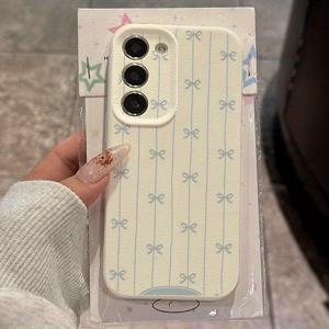 TEMU 삼성 갤럭시 S23용 블루 리본 패턴 폰 케이스, S22/S24/S21 울트라/S20/A31/A32/A55/A72/A52S/A34/S23 울트라/S10 호환, 충격 방지, , 소프트 쉘, 새로운 스타일, 패셔너블, 보호 커버, 선물, 개인화, 비즈니스, 라이트 럭셔리 스타일