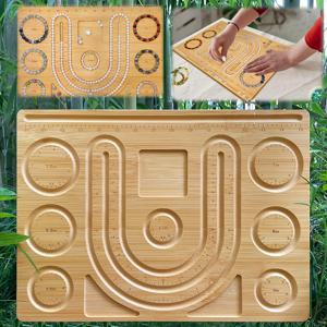 TEMU 비즈 보드 - DIY 주얼리 제작 도구, 센티미터 및 인치 측정, 정확한 팔찌 디자인 및 수공예 프로젝트를 위한 가벼운 공예 트레이.