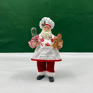 TEMU 빈티지 산타 셰프 피규어 - 레드 & 화이트 앞치마, 골든 모자 & 지팡이가 있는 축제 주방 장식, 집, 거실 또는 침실을 위한 완벽한 크리스마스 선물, 전기 필요 없음, 크리스마스 장식, 크리스마스 트리 장식, 크리스마스 트리 장식, 산타 크리스마스용, 크리스마스 홈 장식, 할로윈 장식, 피규어, 홈 데코용 장식