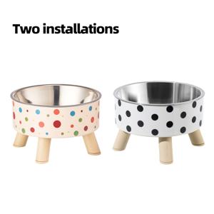 TEMU SUPET 2팩 컬러풀 폴카닷 애완동물용 접시 - 스테인리스 스틸 및 플라스틱, 고양이 및 개용으로 높은 목 보호, 진홍색, 녹색, 파란색, 노란색, 오렌지색, 흰색, 검은색, 갈색, 회색, 파란색, 핑크색, 보라색, 베이지, 흰색, 갈색, 회색, 핑크색, 보라색, 베이지