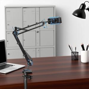 TEMU 다기능 확장형 데스크탑 휴대폰 거치대, 침대용 스탠드 - 수동식 암이 있는 스마트폰 & 게으른 사람을 위한 브래킷