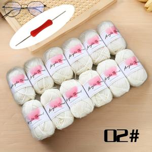 TEMU ZCRYVOO 부드러운 크로셰 실, 12개+크로셰 바늘 1개, 300g, 100% 아크릴 소재, 통기성 좋은 라이트 베이지, 적이고 편안한, DIY 수제 담요, 스카프, 모자, 숄, 가디건 등 다양한 제품 제작용. 다양한 뜨개질 방법으로 다양한 뜨개질 애호가에게 적합