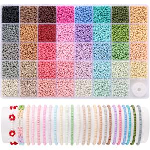 TEMU 39색, 총 9600개 3mm 시드 비즈 - DIY 주얼리 만들기 키트 소재, 컬러풀한 작은 구슬, 우정 팔찌 액세서리