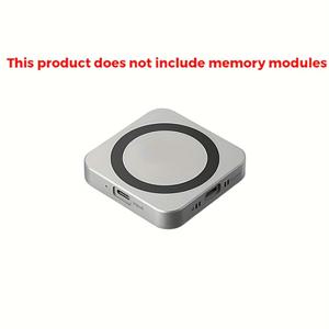 TEMU 마그네틱 알루미늄 합금 외장 하드 드라이브 인클로저, 쿨링용 터보 팬 장착, 10Gbps 전송 속도, 동시 데이터 전송 및 PD 100W 고속 충전을 위한 듀얼 Type-C 포트, 플러그 앤 플레이 디자인 지원 (메모리 스틱 미포함)