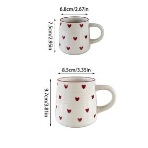 TEMU 1/2/4 세트 세라믹 하트 모양 머그, 독특한 디자인의 불규칙한 하트 패턴, 스타일리시한 커피 및 물 컵, 애프터눈 티, 가정용, 가족 모임, 촛불 저녁 식사, 선물로 완벽, 커피 머그, 커피 컵, 컵