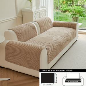 TEMU 1개 단색 플러시 엠보싱 소파 쿠션 커버, 가을 겨울용, 다인용 소파 커버, 퀸 사이즈 보호커버, 부드러운 원단 세탁 가능, 홈 데코, 거실 액세서리, 현대적 디자인, 내구성 좋은 소재, 고품질 소파 보호대, 애완동물 주인을 위한 가정 장식|쇼파쿠션|쿠션커버|3인용쇼파