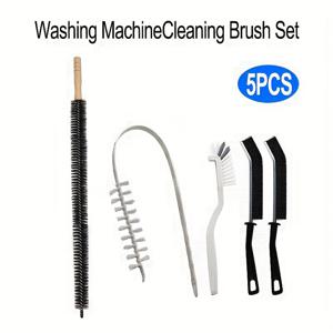 TEMU 세탁기 청소 브러쉬 5개 세트, 균열 없는 내부 드럼 갭 브러쉬, 깊은 청소를 위한 휘어지는 디자인, 세탁기 내벽, 주방, 욕실, 에어컨, 라디에이터, 싱크대, 가정용 청소에 적합|드럼세탁기