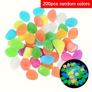 TEMU 200개 발광석 - 활성화된 발광석, 수족관, 웨딩 & 장식용, 조명 수지 자갈, 어항, 길거리 (실내/실외)