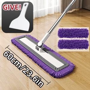 TEMU 대형 플랫 몹, 두꺼운 쉐닐 청소 패드 가정 및 상업용 – 산업용 호텔 습식/건식 듀얼 목적 세척 필요 없는 바닥 스크러버|물걸레청소기