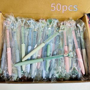 TEMU 50개 파스텔 글리터 볼펜 세트, 리트랙터블 펜 - 사무실용 필수품, 여성 선물, 신부 들러리 파티, 동료를 위한 우아한 필기 도구, 부활절 및 크리스마스 선물, 결혼식 기념품