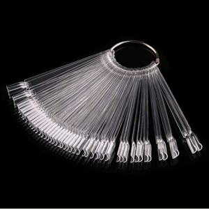 TEMU 네일 폴리쉬 색상 쇼케이스를 위한 약간 투명한 팬 모양 네일 폴리쉬 컬러 카드 100개입