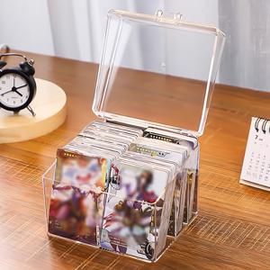 TEMU 다용도 투명 플라스틱 카드 정리함 1팩 - 비즈니스 카드, 영수증, 스티커 및 사무용품을 위한 투명 데스크탑 보관함 - 공간 절약형 책상 서랍 정리함, 내구성 있는 직사각형 디자인의 홈 & 오피스 사용, 비즈니스 카드 홀더 | 투명 디자인 | 다중 구획 박스, 카드 보관 상자|카드스티커
