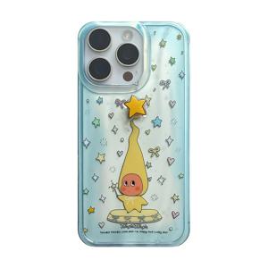 TEMU 만화 이중층 휴대폰 케이스, 우주비행사와 파란 별 디자인, 3D 회전하는 별 기능, 아이폰 11/12/13/14/15/16 프로 맥스 호환