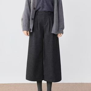 TEMU 여성용 가을/겨울 넓은 바지, 한국 스타일 크롭 트라우저, 루즈핏 및 활용도 높은 패션 통근복|냉장고바지|바지|여성의류