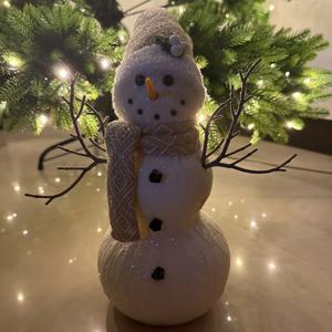 TEMU 싱글 42CM 수제 귀여운 눈사람 피규어, 집 안 장식에 필수, 크리스마스, 할로윈, 추수감사절에 완벽, 겨울 매력 필수템.